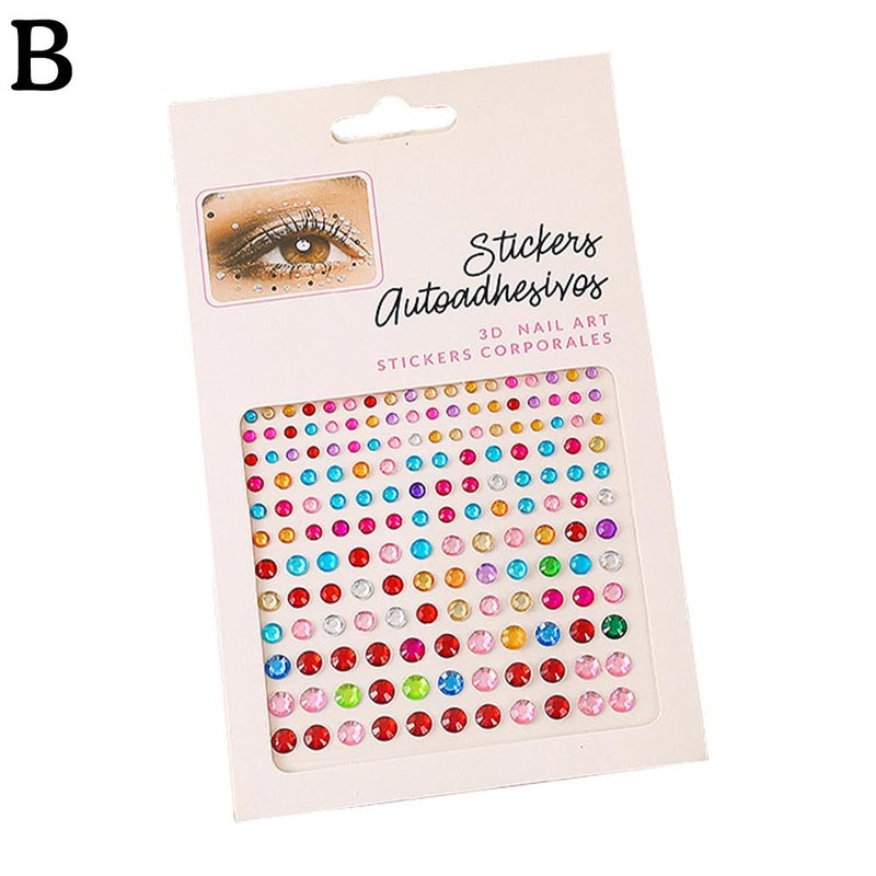 DIY Diamond Stickers for Face Makeup Decoration, Self-Adhesive Sparkling Eye Rhinestone Stickers, Stage Crystal Stickers